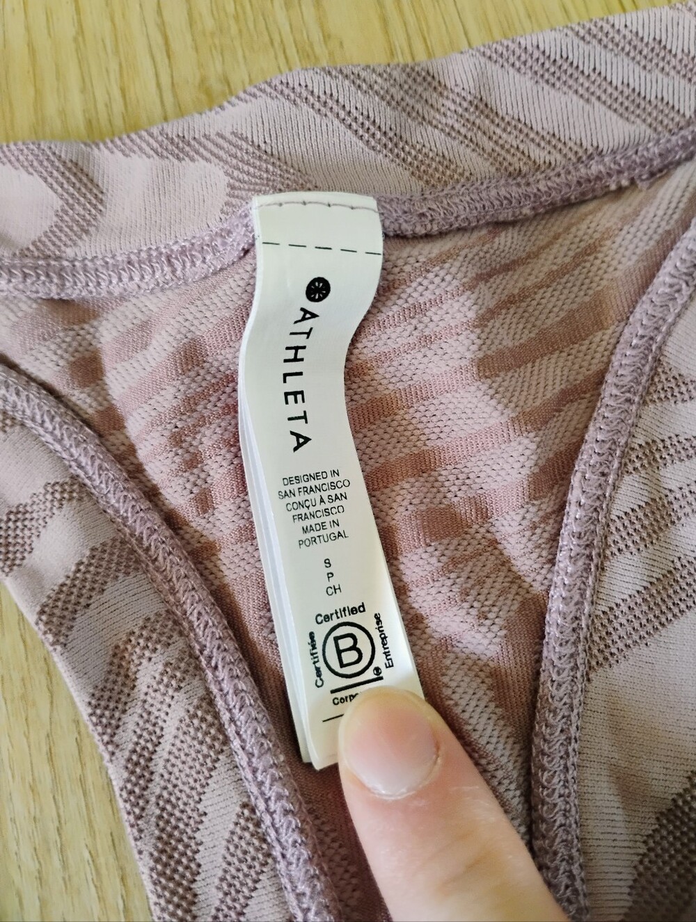 Athleta Dusty Rose Patterned Racerback Tank - Picture 2 of 3
